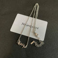 YSL Silver Logo Necklace Bracelet - YSL Silver Logo Necklace &