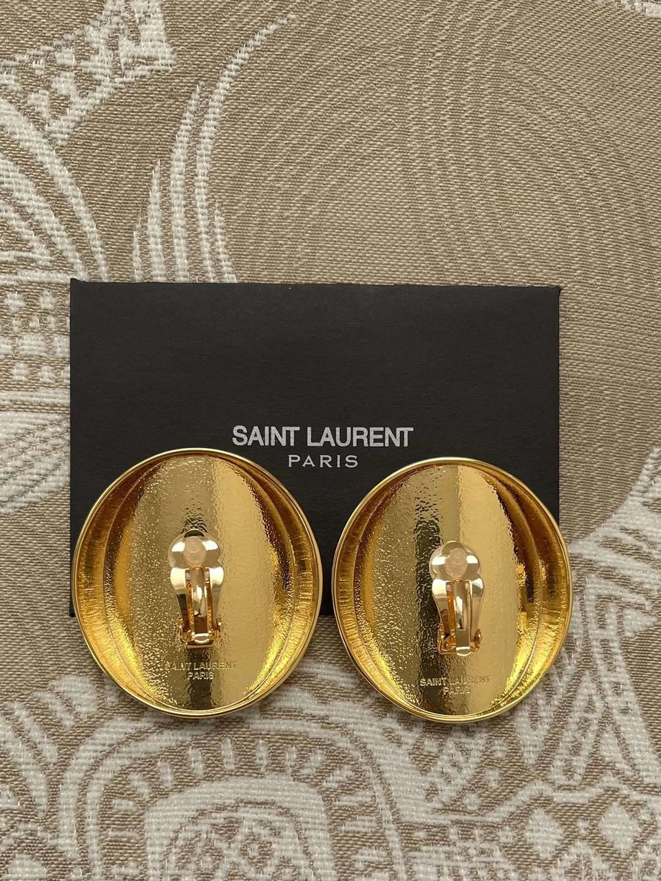 Saint Laurent Gold-Tone Clip-On Earrings - Designer Glamour