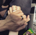 Premium Ceramic & Gold Plated Band Ring - Elegant Style