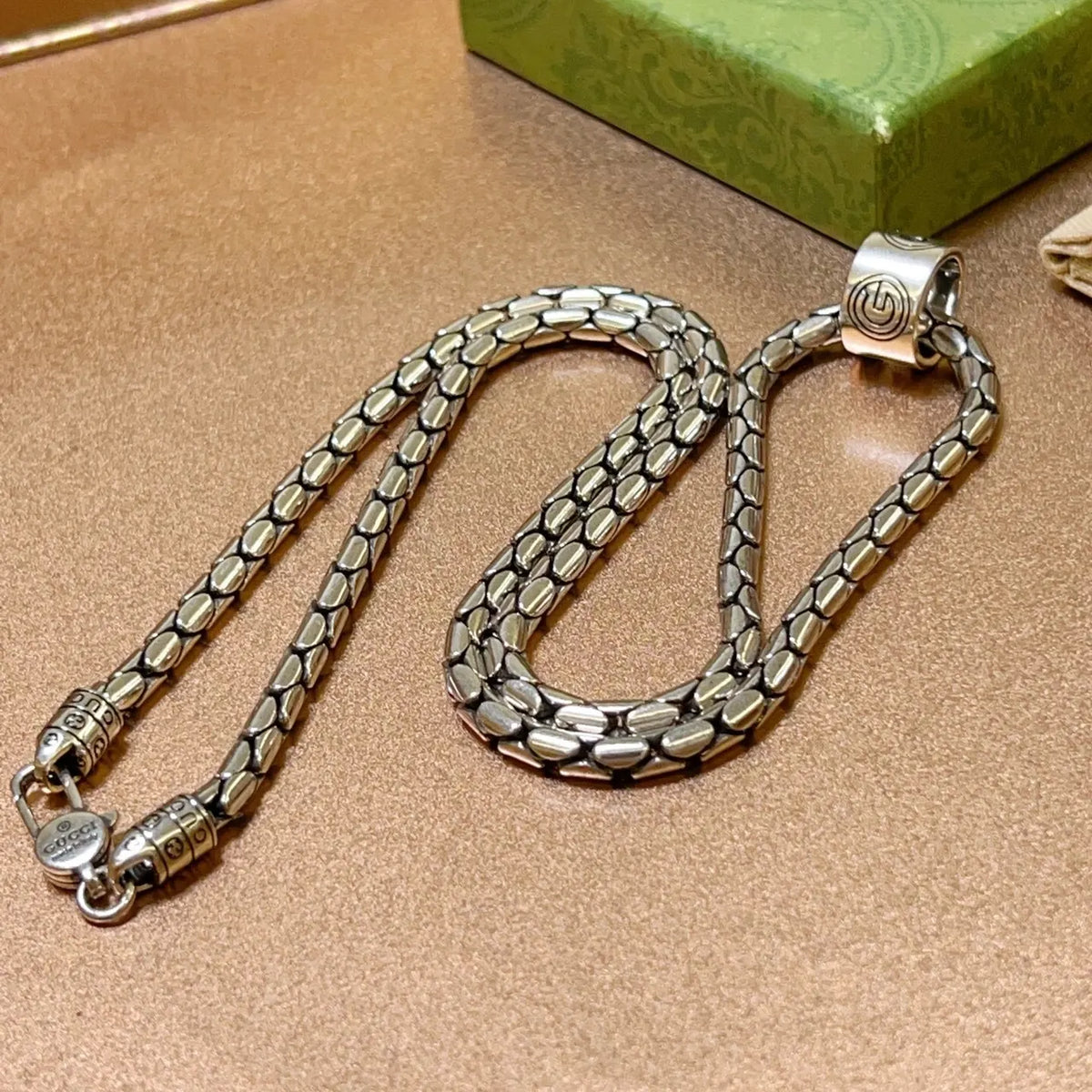 sterling Gucci Silver Snake Chain Necklace - Gucci Sterling Silver
