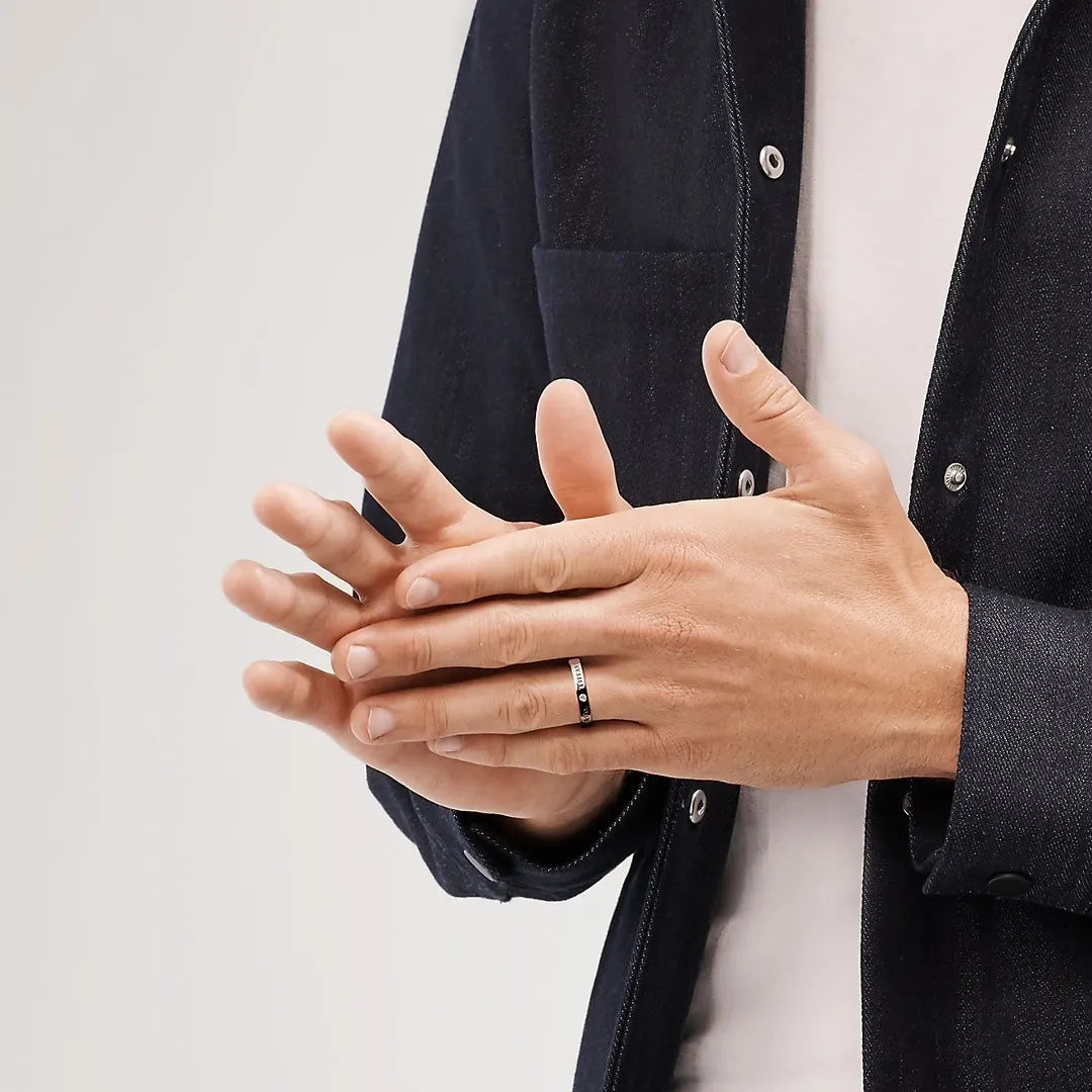 Bulgari Black Ceramic Silver Ring - Bulgari Ring