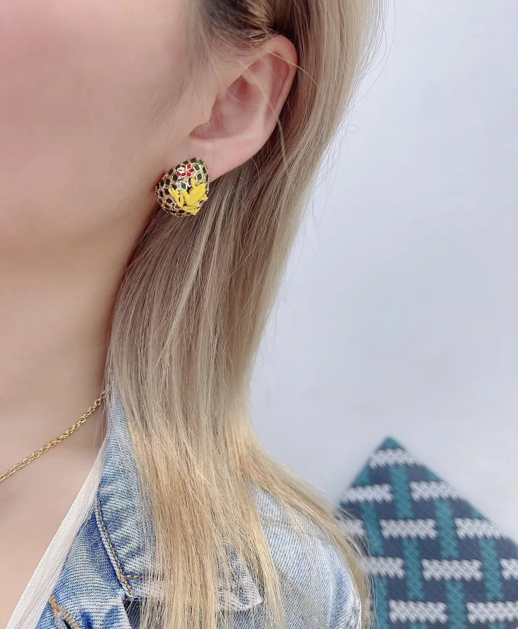 enamel Bottega Veneta Floral Earrings - Bottega Veneta Floral Enamel