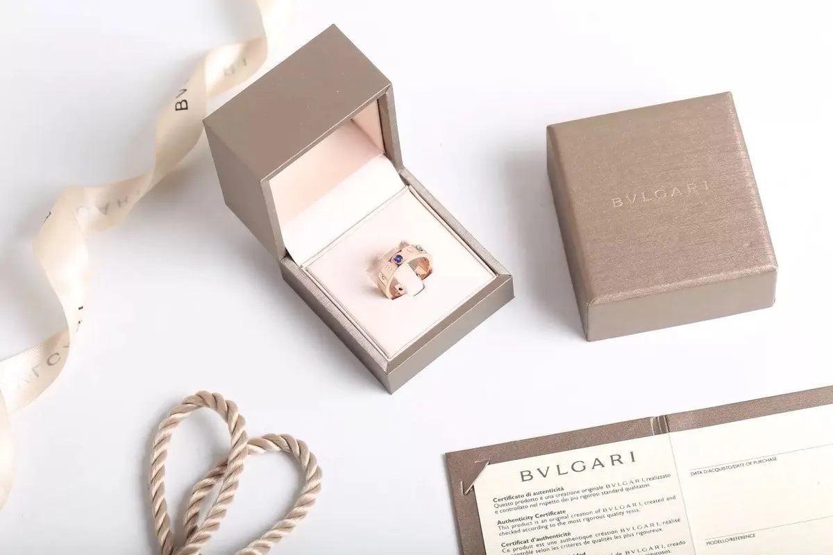 Bvlgari Rose Gold Gemstone Ring luxury - Bvlgari Rose Gold Gemstone