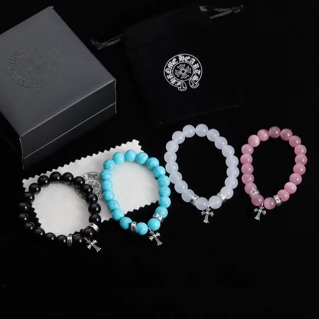 Premium Beaded Bracelet with Cross Charm - Exquisite Design