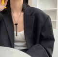 statement Prada Black Triangle Tassel Necklace - Prada Black Triangle