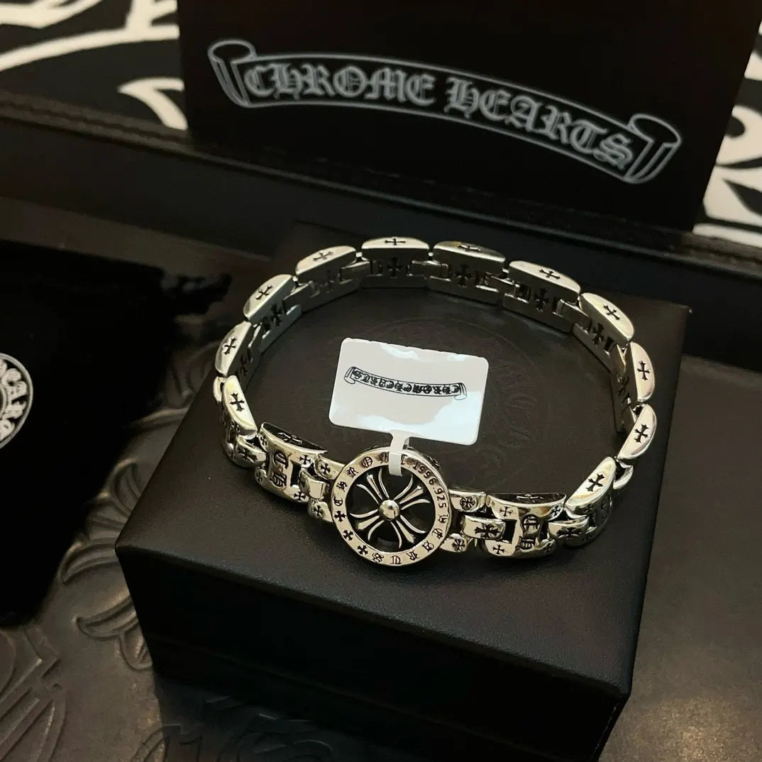 Chrome Hearts Style Premium Bracelet - Sterling Silver