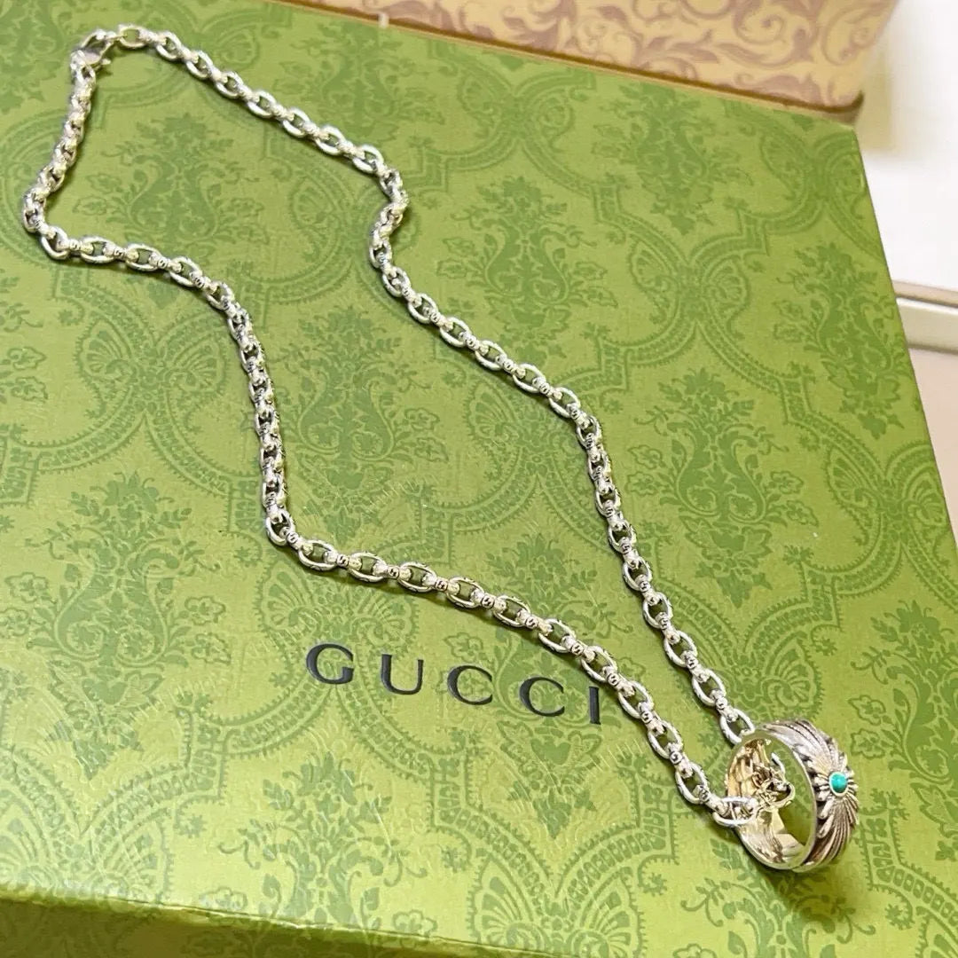 sphere Gucci Silver Turquoise Necklace - Gucci Silver Turquoise Sphere
