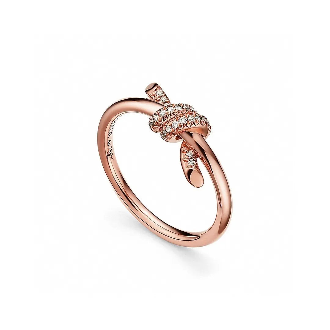 diamonds Tiffany Knot Ring Rose Gold - Tiffany Knot Ring Rose Gold