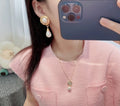Saint Laurent Gold Pearl Drop Earrings designer - Saint Laurent Gold