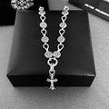 Chrome Hearts Style Cross Bracelet - Premium Silver