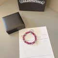 Chrome Hearts Pink Agate Beaded Bracelet - Premium Quality