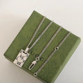 necklace modern Gucci Silver Ghost Dog Tag - Gucci Silver Ghost Dog