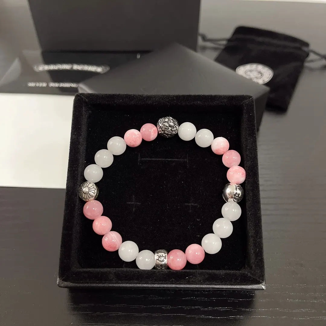 Rose Quartz & Silver Premium Bracelet