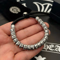 Chrome Hearts Style Silver Bead Bracelet - Premium Quality