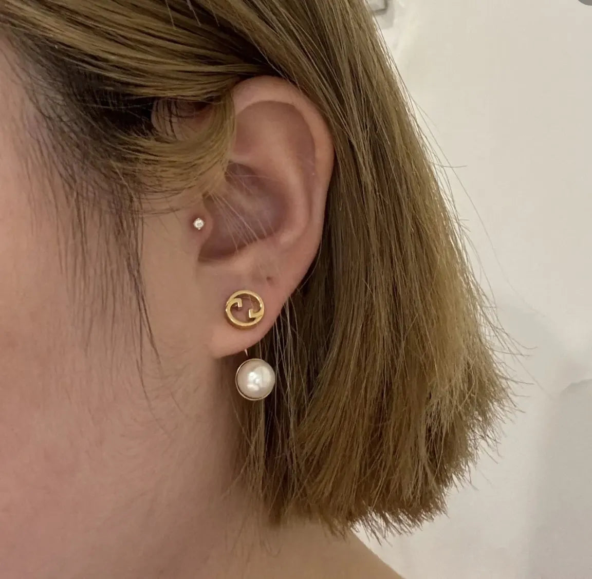 elegant Gucci Gold GG Pearl Earrings - Gucci Gold GG Pearl Earrings