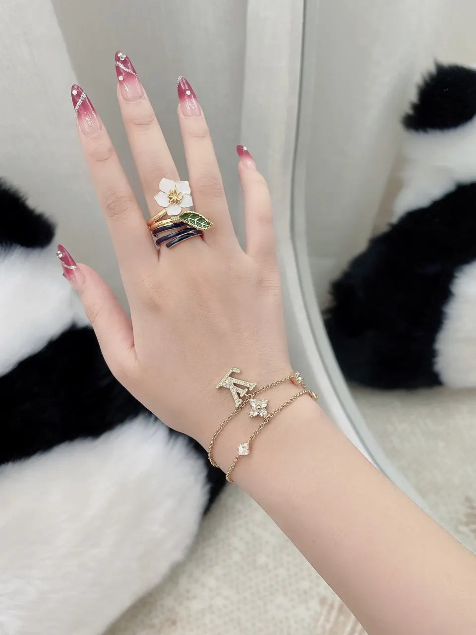floral Louis Vuitton Gold Charm Bracelet - Louis Vuitton Gold Charm