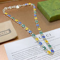 colorful Gucci Silver Floral Chain Necklace - Gucci Silver Floral