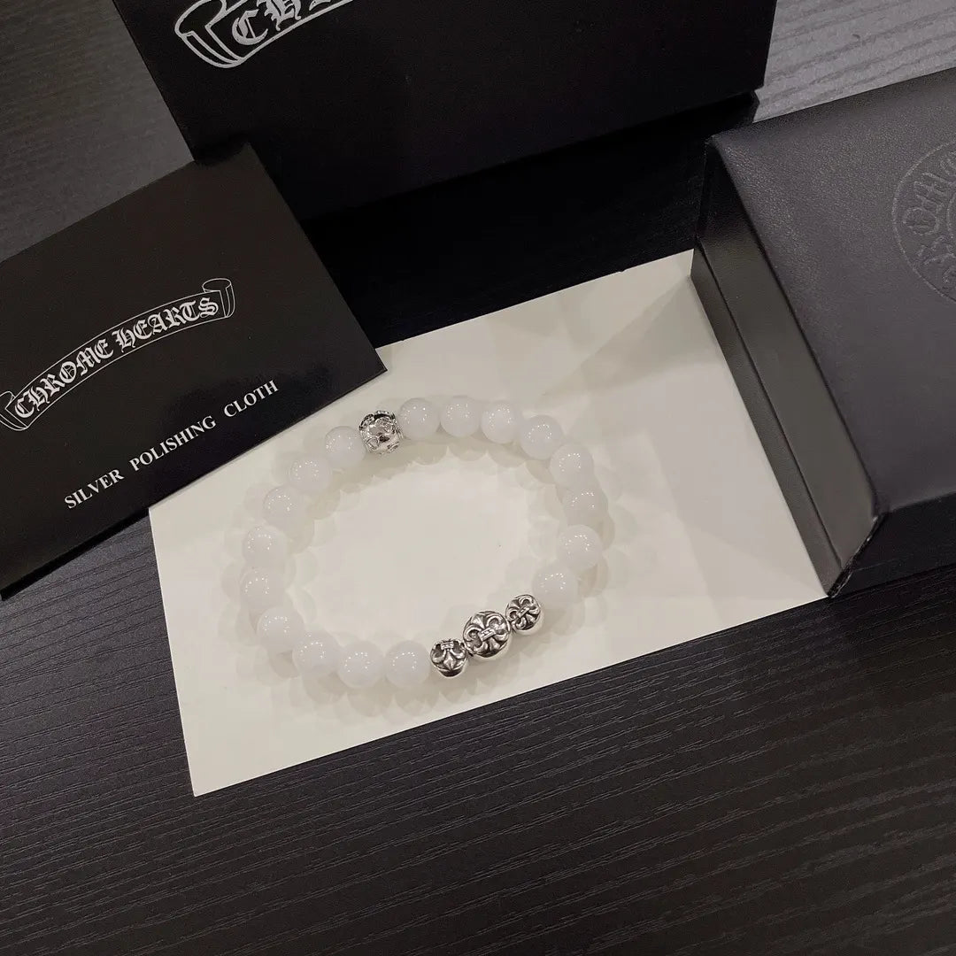 Chrome Hearts White Jade Bracelet - Premium Quality