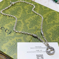 designer Gucci Sterling Silver Interlocking G Necklace - Gucci