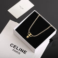 Celine Gold Crystal Heart Necklace - Triomphe Charm