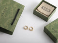 Gucci Gold Heart Hoop Earrings Rhinestone - Designer Jewelry