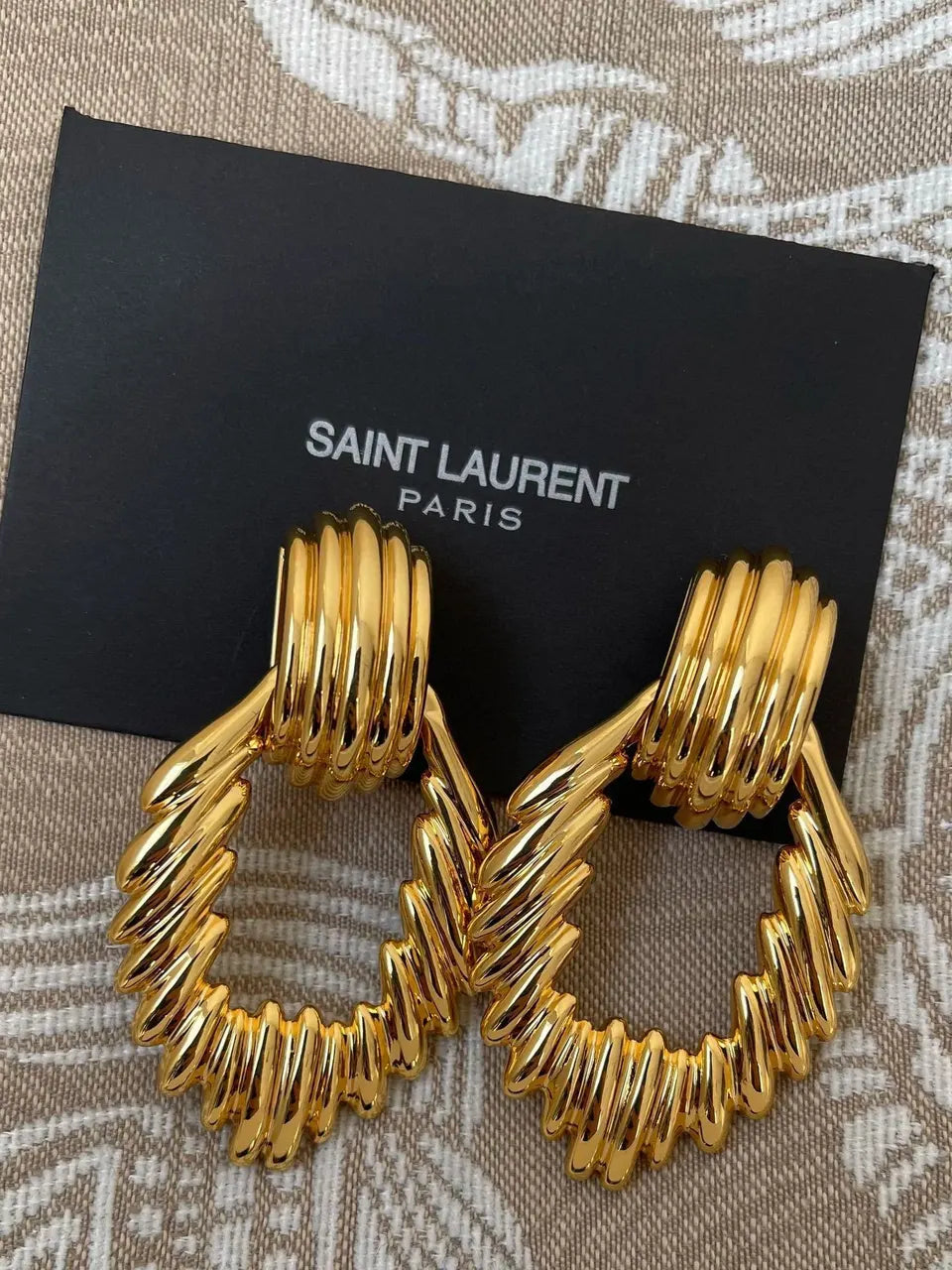 Saint Laurent Snake Drop Earrings - Saint Laurent Red & Gold Snake