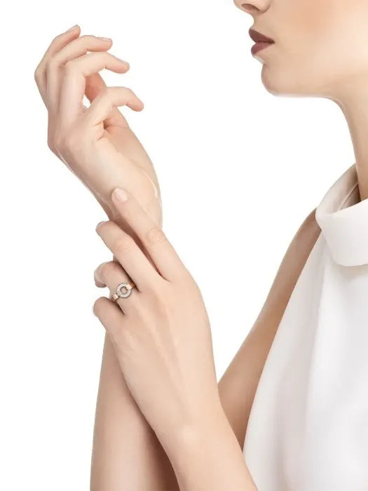 elegant Bvlgari Rose Gold Diamond Circle Ring - Bvlgari Rose Gold 2