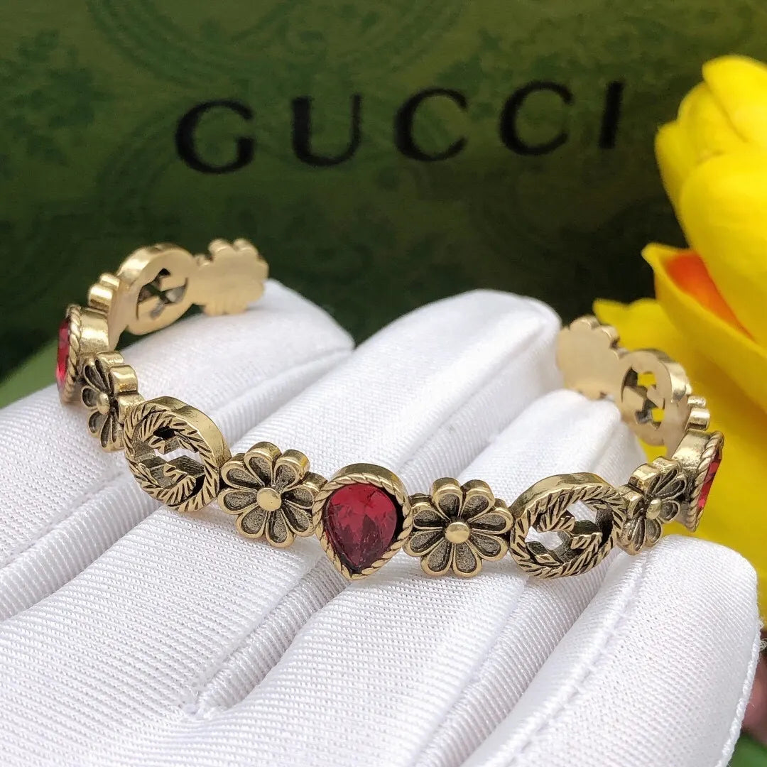 Gucci Inspired Premium Flower & Gemstone Bracelet