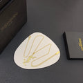 YSL Gold-Tone Necklace - YSL Gold-Tone Logo Pendant Necklace - Iconic