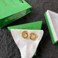 designer chic Bottega Veneta Gold Hoop Earrings - Bottega Veneta Gold