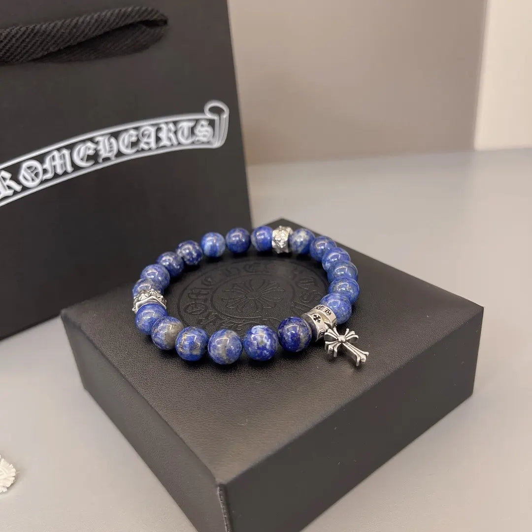Lapis Lazuli Premium Bracelet with Sterling Silver Accents
