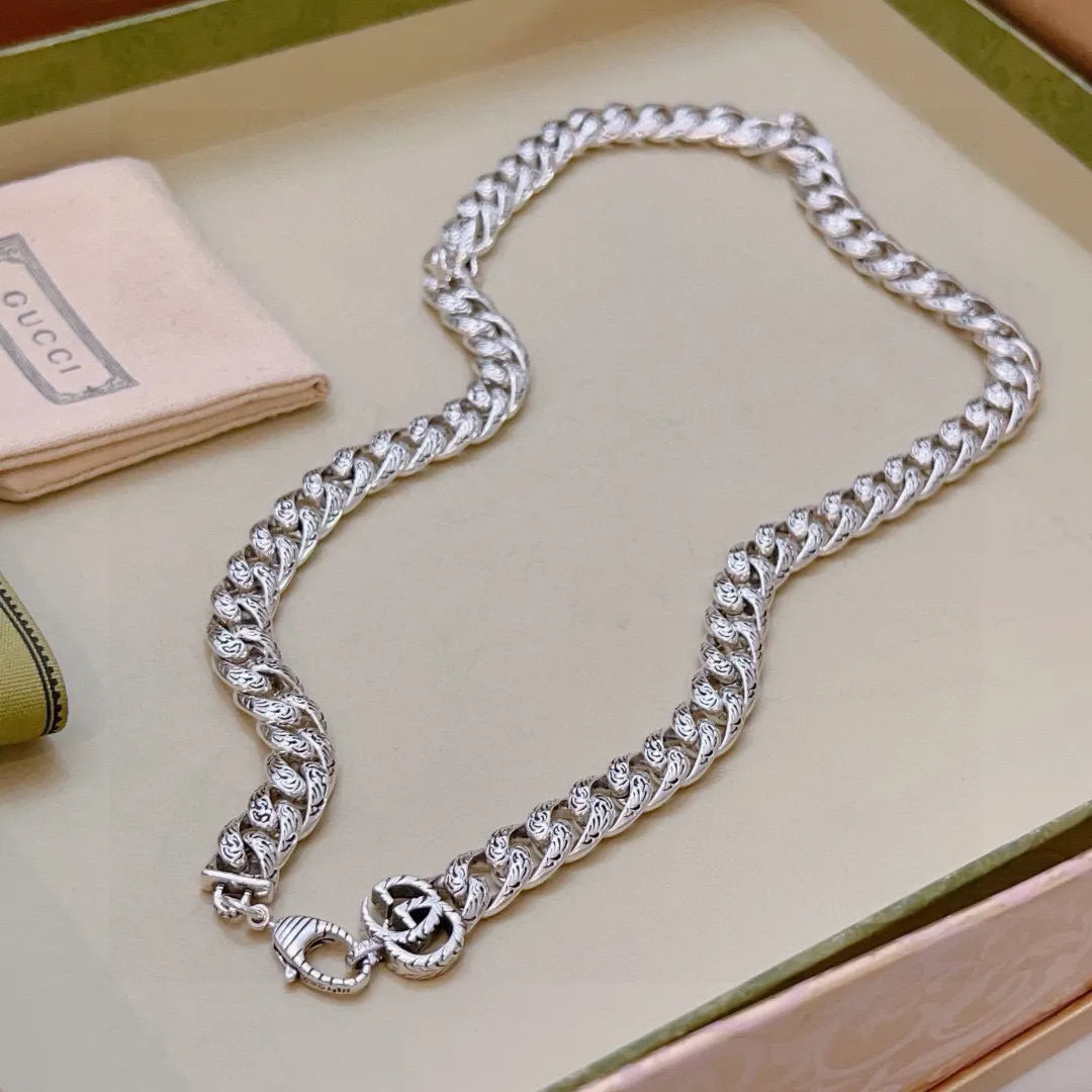 gg Gucci Sterling Silver Chain Necklace - Gucci Sterling Silver Chain