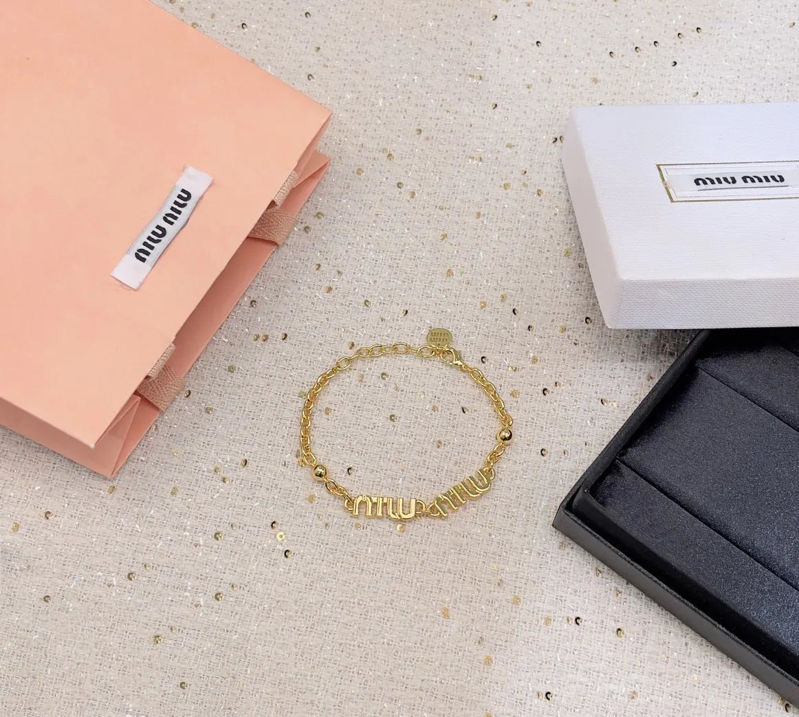 Miu Miu Premium Gold Bracelet - Exquisite Charm