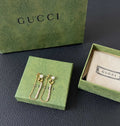 interlocking Gucci Gold Pearl Chain Earrings - Gucci Gold Pearl Chain