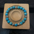 Premium Jasper Bead Bracelet - Silver Accents