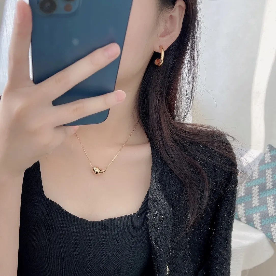 Gold Plated Minimalist Hoop Earrings - Designer Jewelry