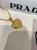 Prada Gold Heart Pendant Necklace Classic - Prada Necklace