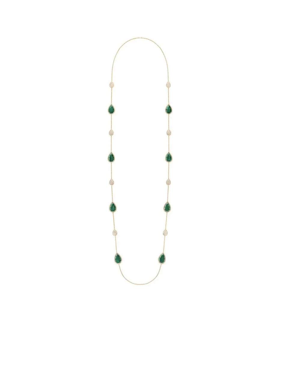 Van Cleef Alhambra Gold Malachite Long Necklace