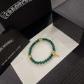 Chrome Hearts Malachite & Gold Charm Bracelet