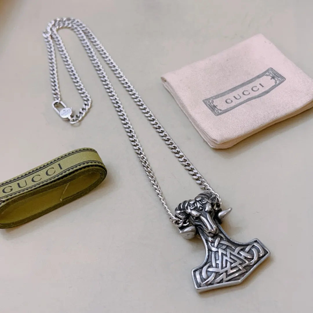 pendant Gucci Silver Thor Hammer Necklace - Gucci Silver Thor's Hammer
