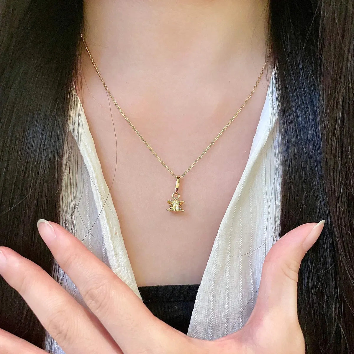 Celine Gold Finish Bee Pendant Necklace - Designer Charm