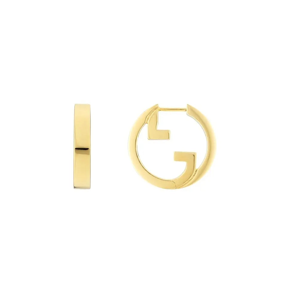 iconic Gucci Gold-Tone GG Hoop Earrings - Gucci Gold-Tone GG Hoop