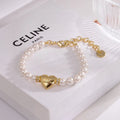 Pearl Heart Charm Bracelet - Premium Quality