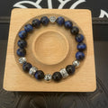 Blue Tiger Eye Bracelet with Sterling Silver Accents