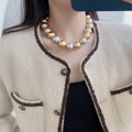 gold silver Two-Tone Sphere Necklace - Two-Tone Sphere Necklace - Gold