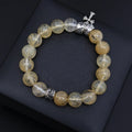 Premium Citrine Beaded Bracelet with Sterling Silver Accents