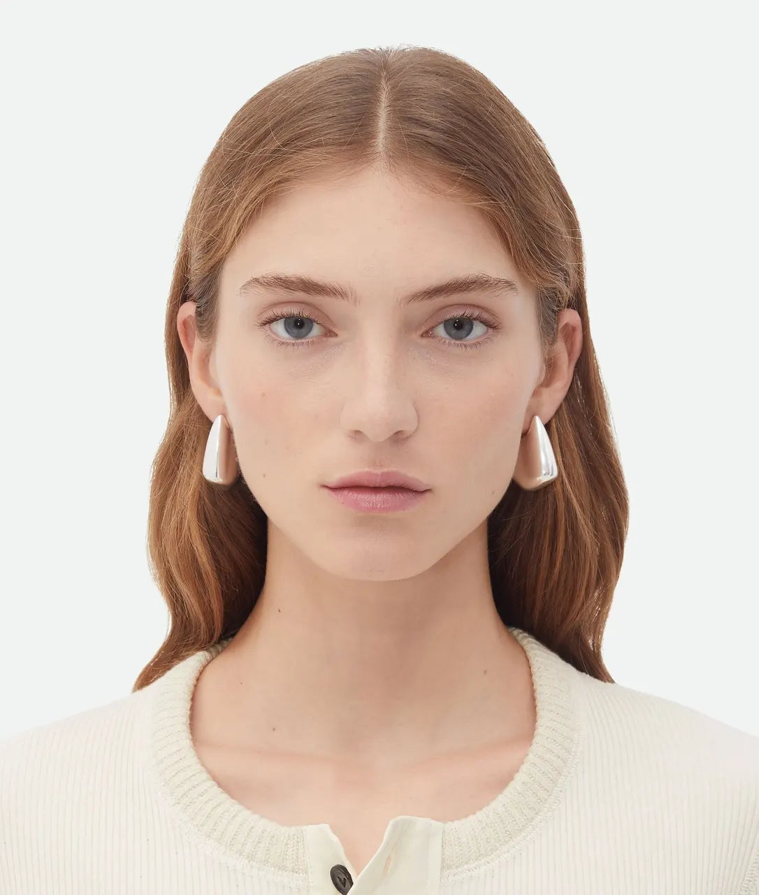 Bottega Veneta Silver Drop Earrings teardrop - Bottega Veneta Silver