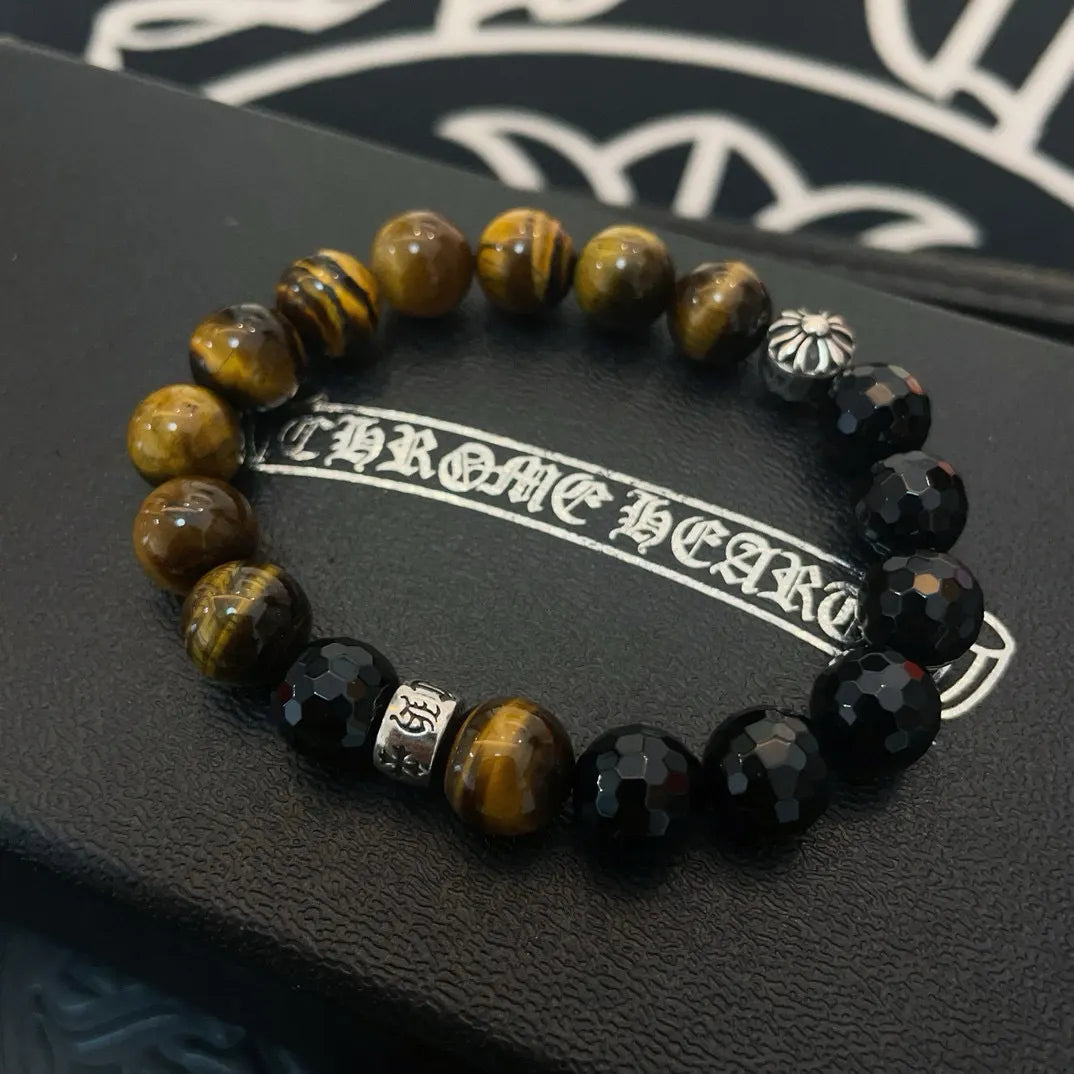 Tiger Eye & Onyx Premium Bracelet - Timeless Elegance