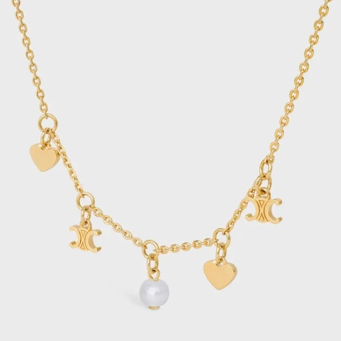 Celine Gold Charm Necklace heart - Celine Gold Charm Necklace - Heart
