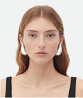 statement jewelry Bottega Veneta Silver Teardrop Earrings - Bottega